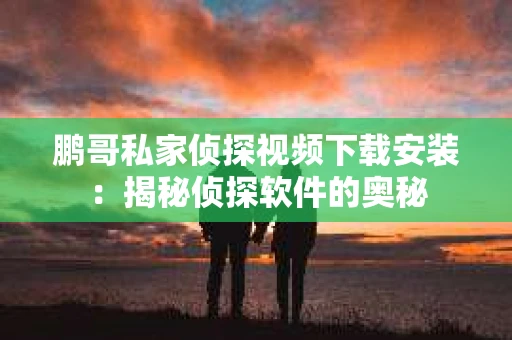 鹏哥私家侦探视频下载安装：揭秘侦探软件的奥秘