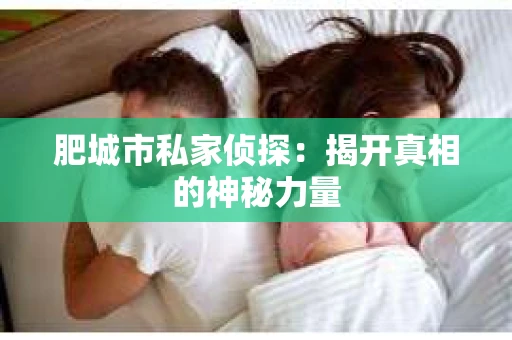 肥城市私家侦探：揭开真相的神秘力量