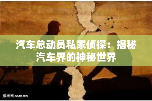 汽车总动员私家侦探：揭秘汽车界的神秘世界